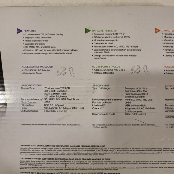 2/$35 Coby 7 inch🔥🔥HOST PICK🔥🔥 digital photo frame new with no tags - Picture 5 of 7